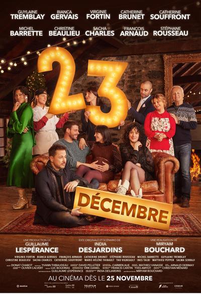 a family at christmas time and 23 december in french