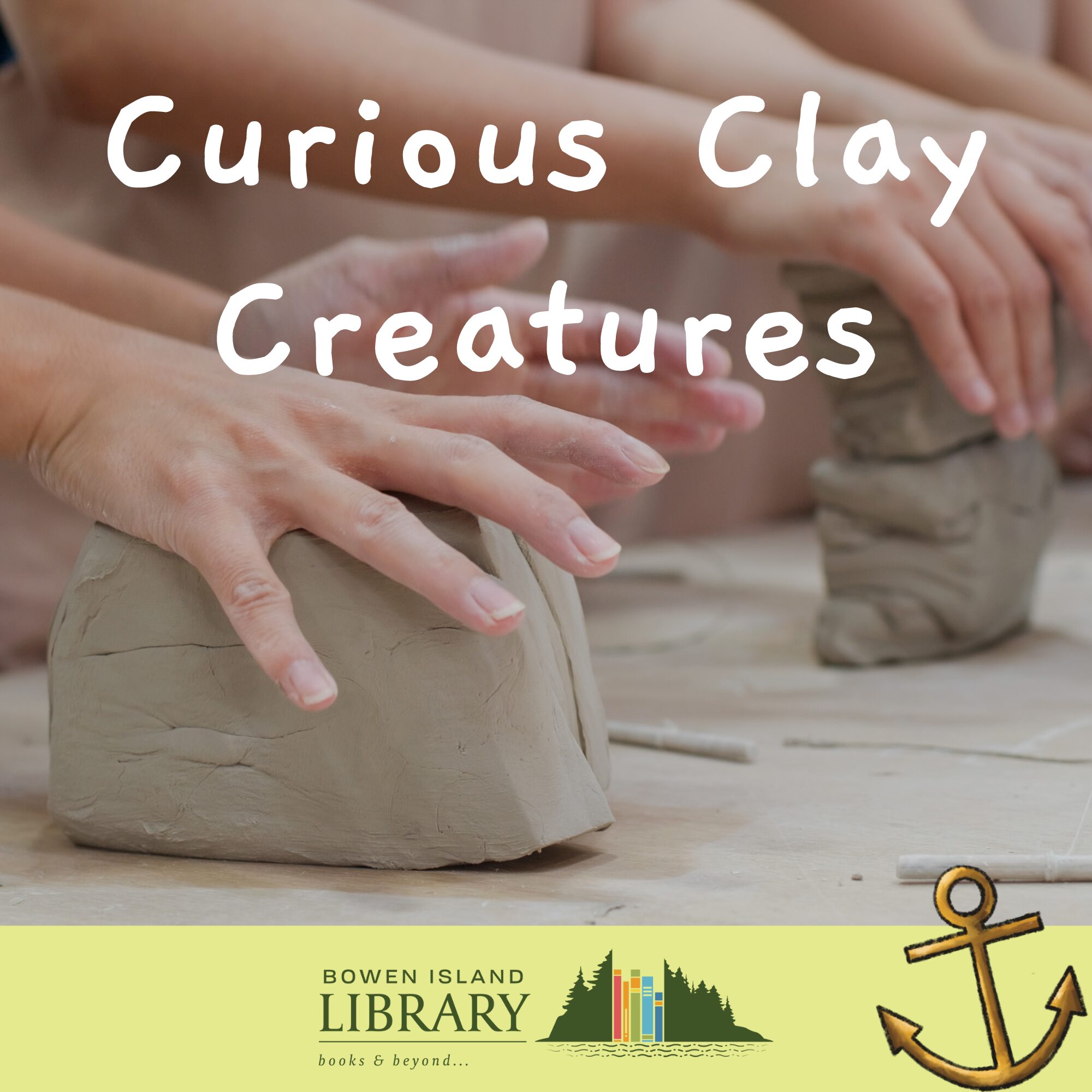 children's hands working a block of clay